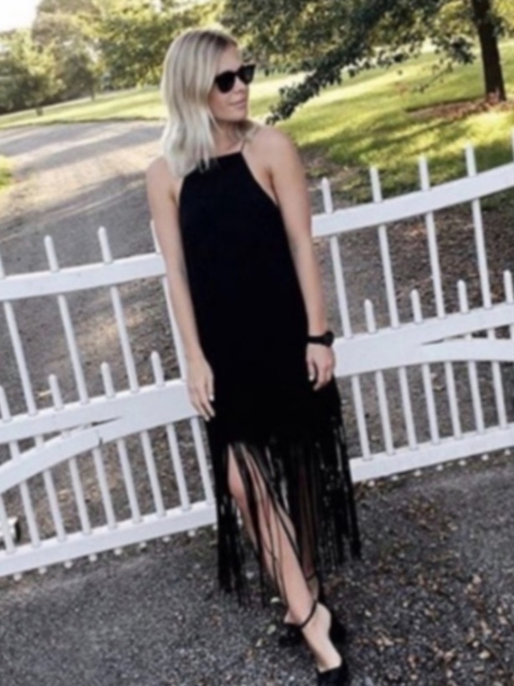 NWT Cami NYC Black Silk Fringe Cocktail Dress Size Small S